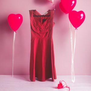 - Mpixinni red cotton a- line pin- up style dress - NWT